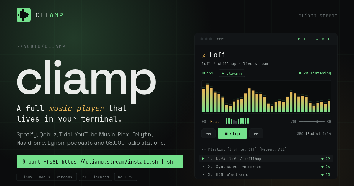 cliamp — terminal music player